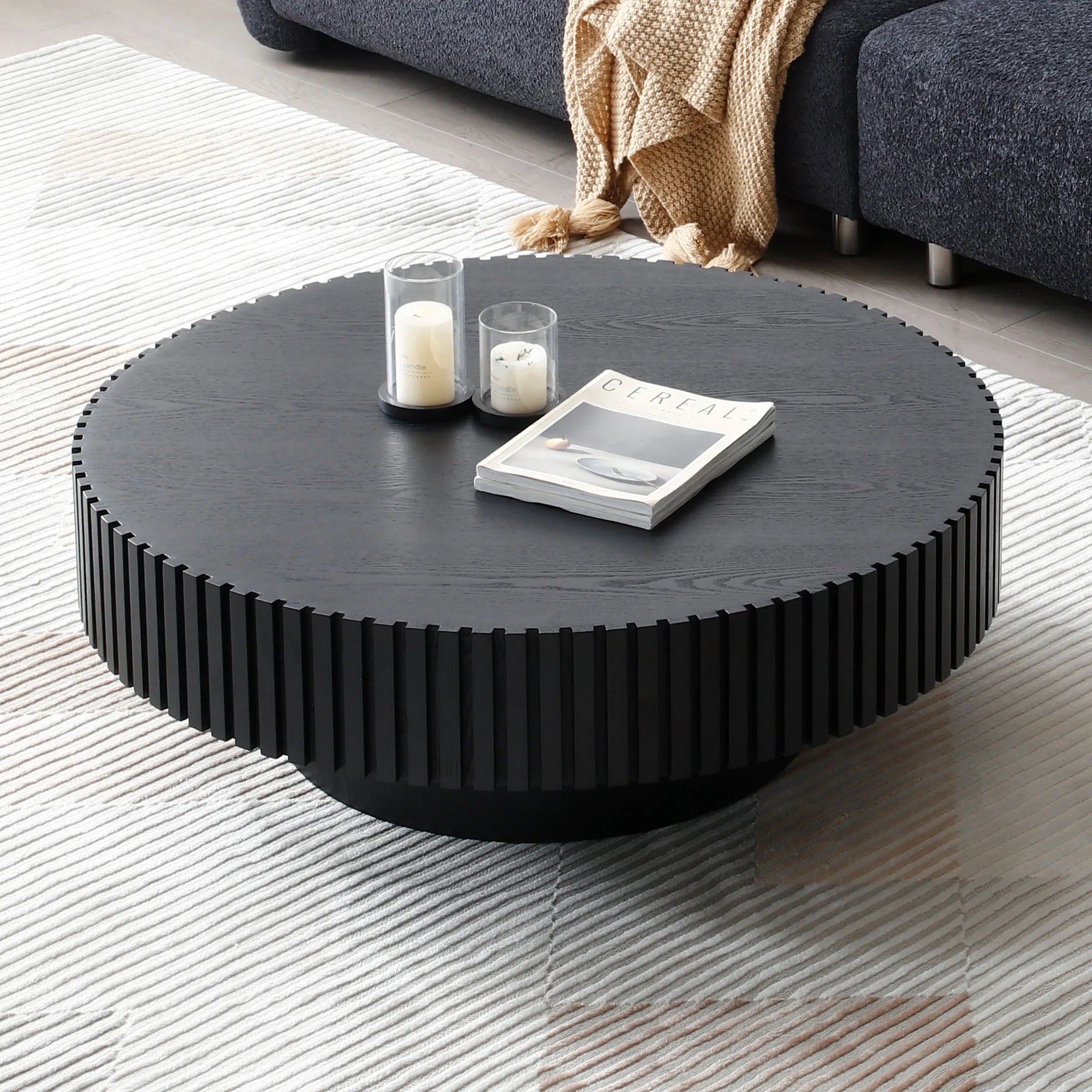 Modern Round Handcraft Drum Coffee Table