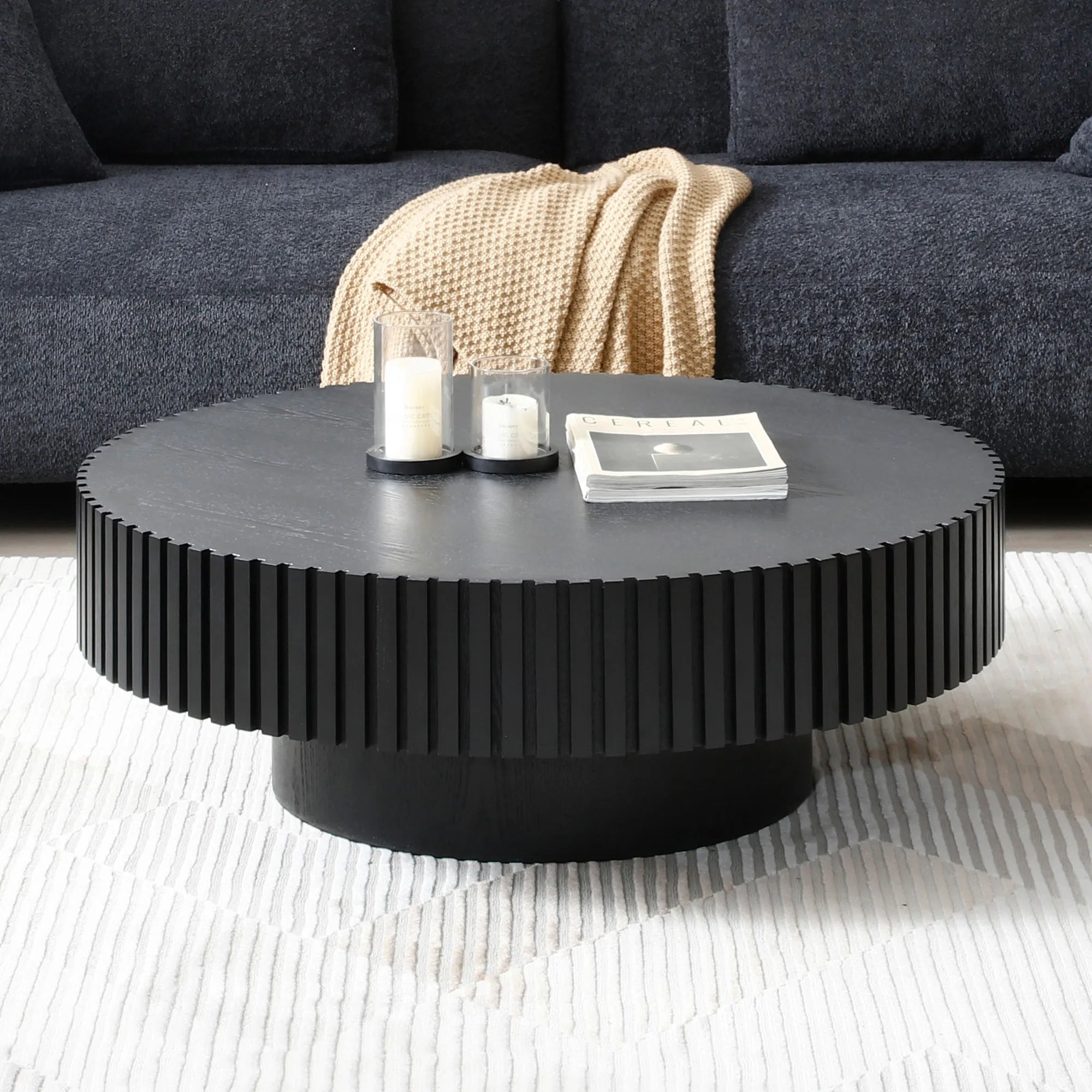 Modern Round Handcraft Drum Coffee Table