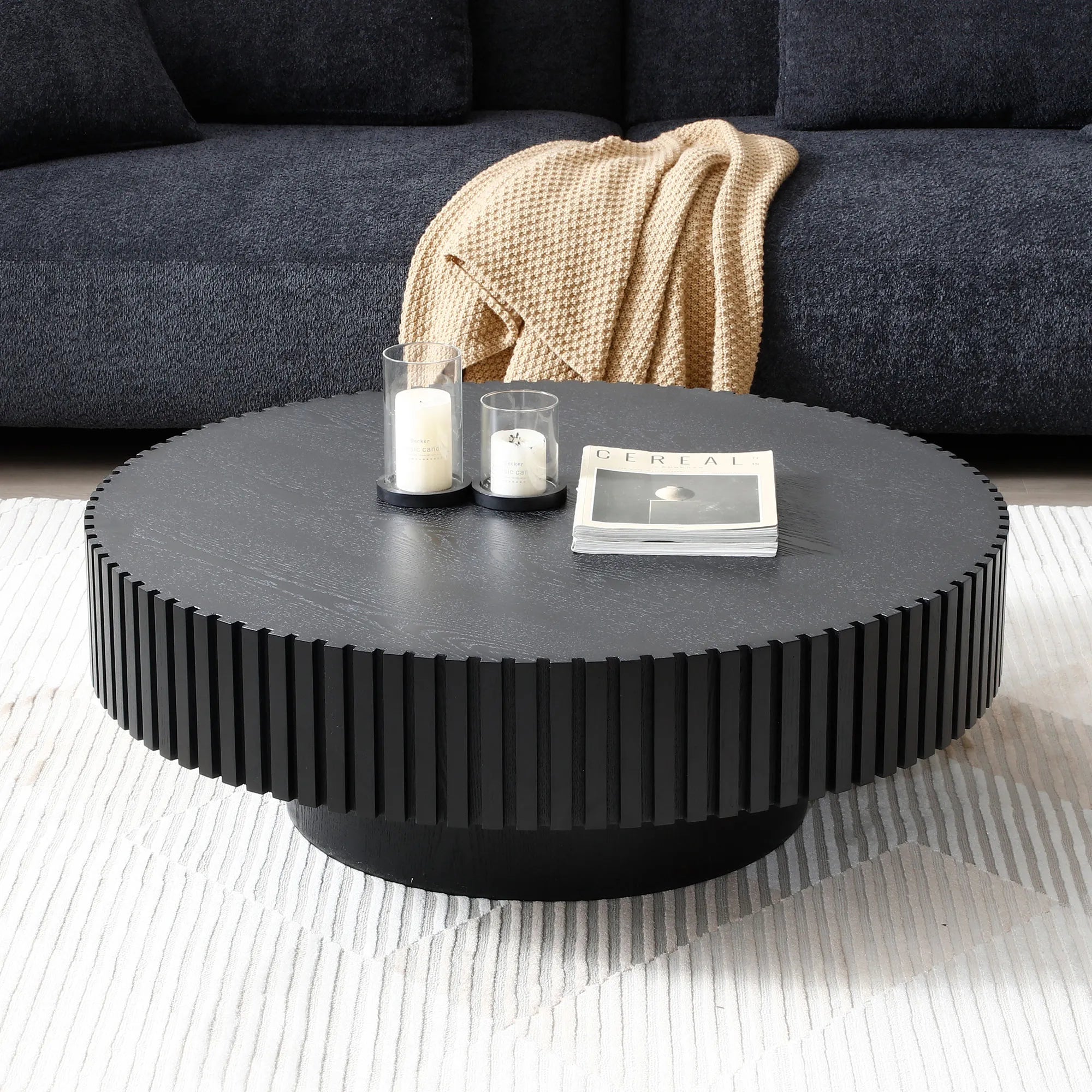 Modern Round Handcraft Drum Coffee Table