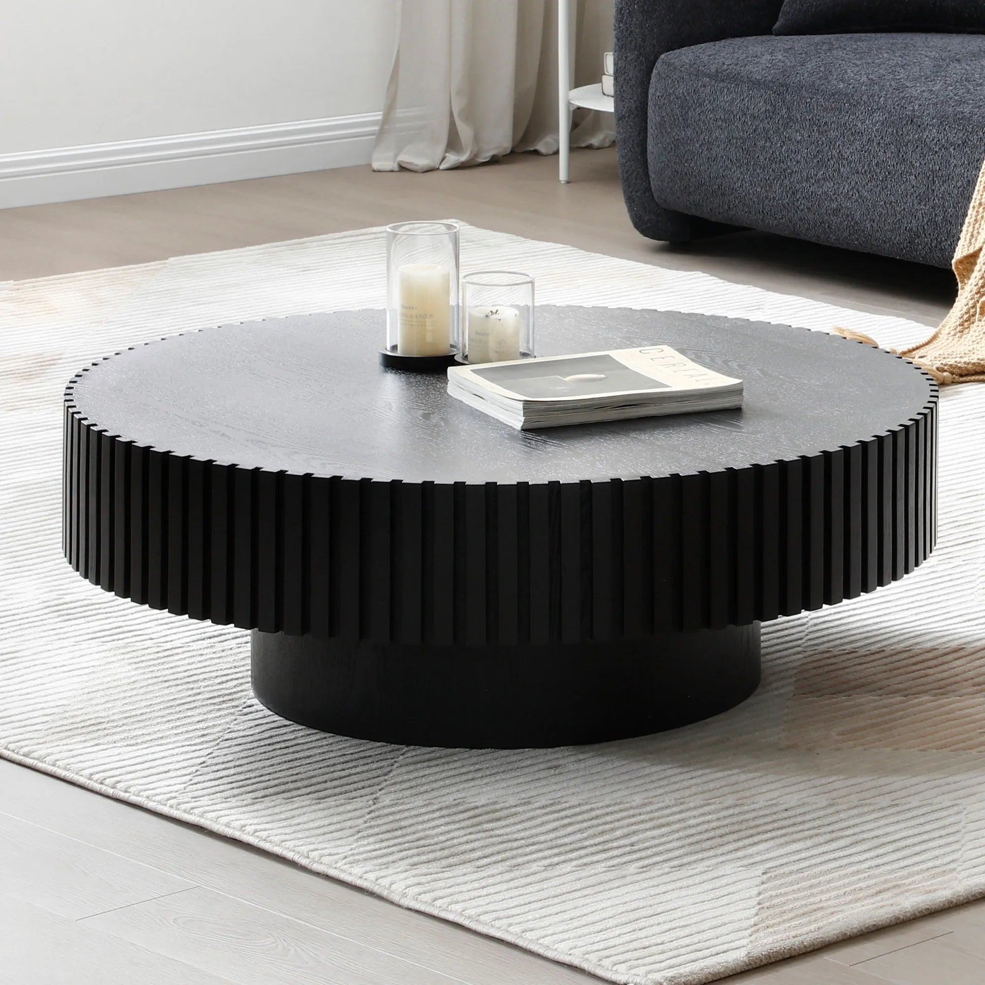 Modern Round Handcraft Drum Coffee Table