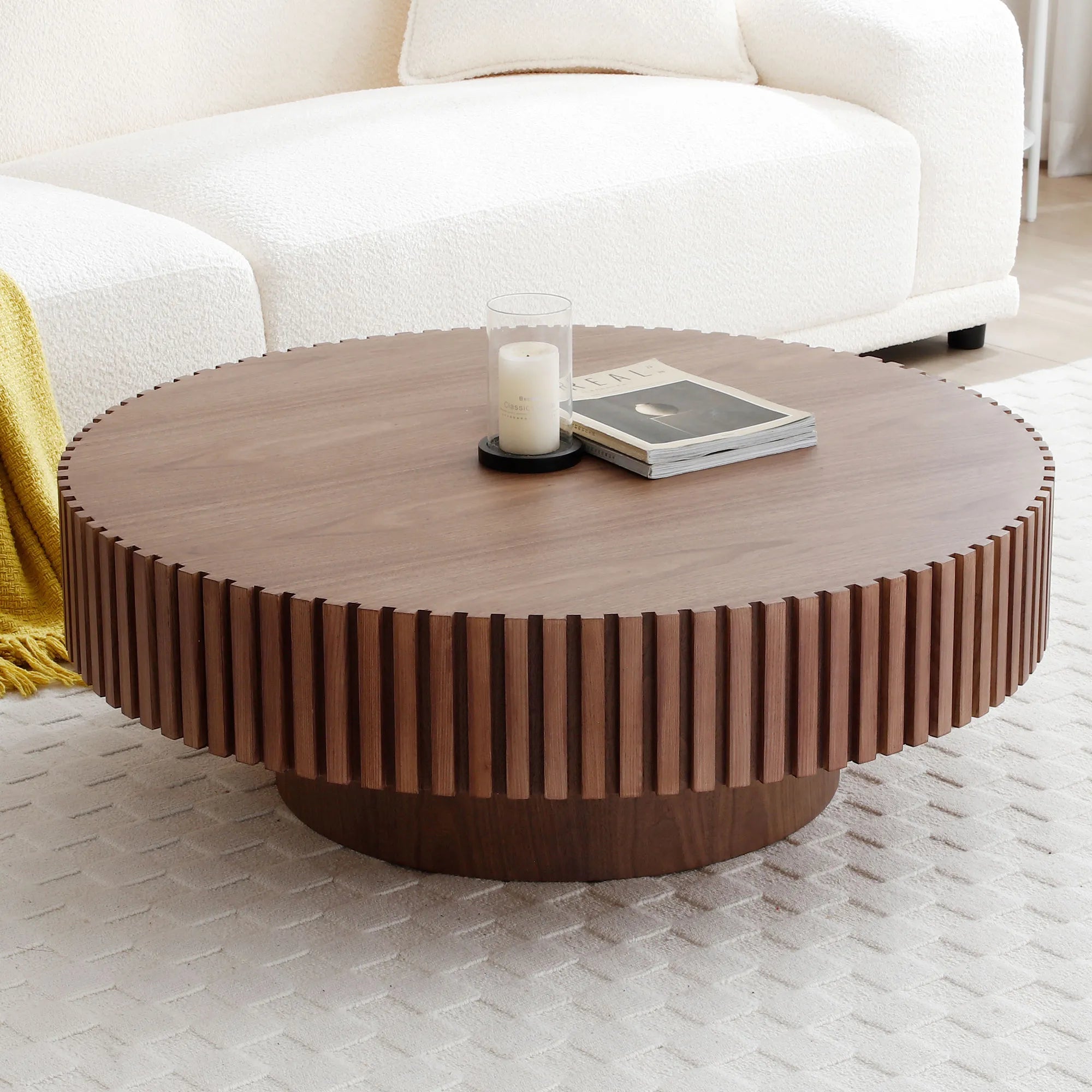 Modern Round Handcraft Drum Coffee Table