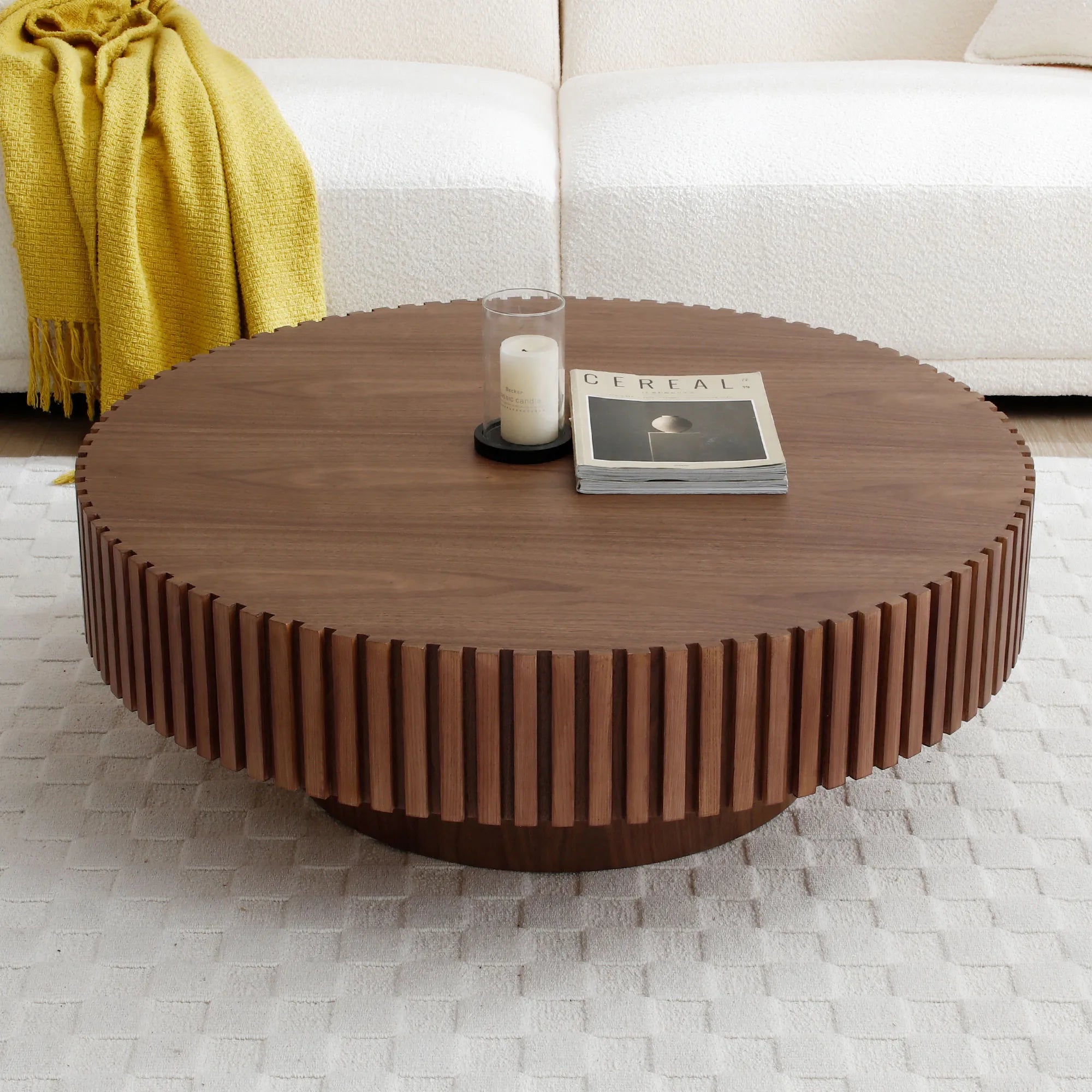 Modern Round Handcraft Drum Coffee Table