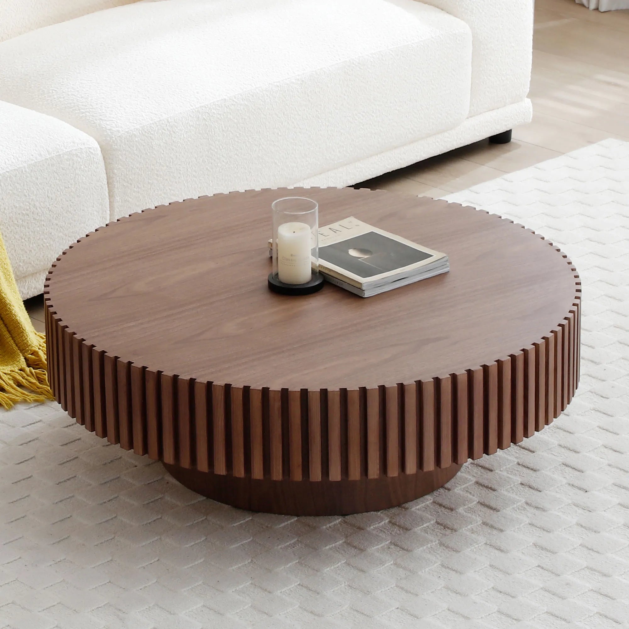 Modern Round Handcraft Drum Coffee Table