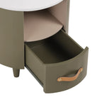 Modern Round Nightstand with Drawer