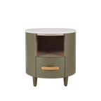 Modern Round Nightstand with Drawer