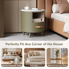 Modern Round Nightstand with Drawer