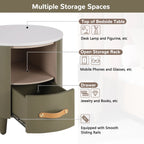 Modern Round Nightstand with Drawer