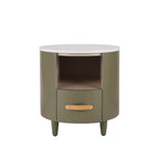 Modern Round Nightstand with Drawer