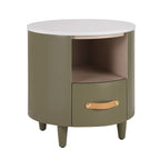 Modern Round Nightstand with Drawer