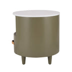 Modern Round Nightstand with Drawer