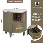 Modern Round Nightstand with Drawer