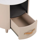 Modern Round Nightstand with Drawer
