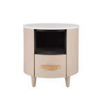 Modern Round Nightstand with Drawer