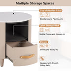Modern Round Nightstand with Drawer