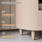 Modern Round Nightstand with Drawer