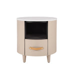 Modern Round Nightstand with Drawer