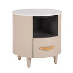 Modern Round Nightstand with Drawer