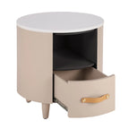 Modern Round Nightstand with Drawer