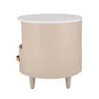 Modern Round Nightstand with Drawer