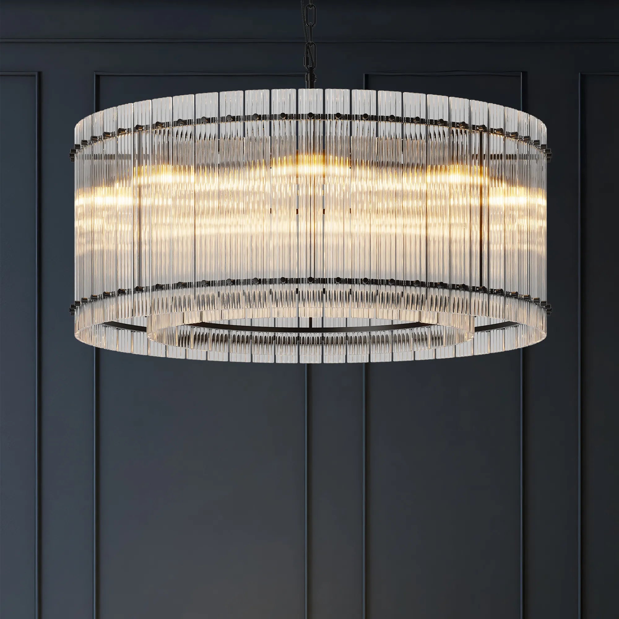 Modern Round Ripple Crystal Chandelier