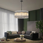 Modern Round Ripple Crystal Chandelier