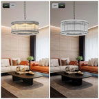 Modern Round Ripple Crystal Chandelier