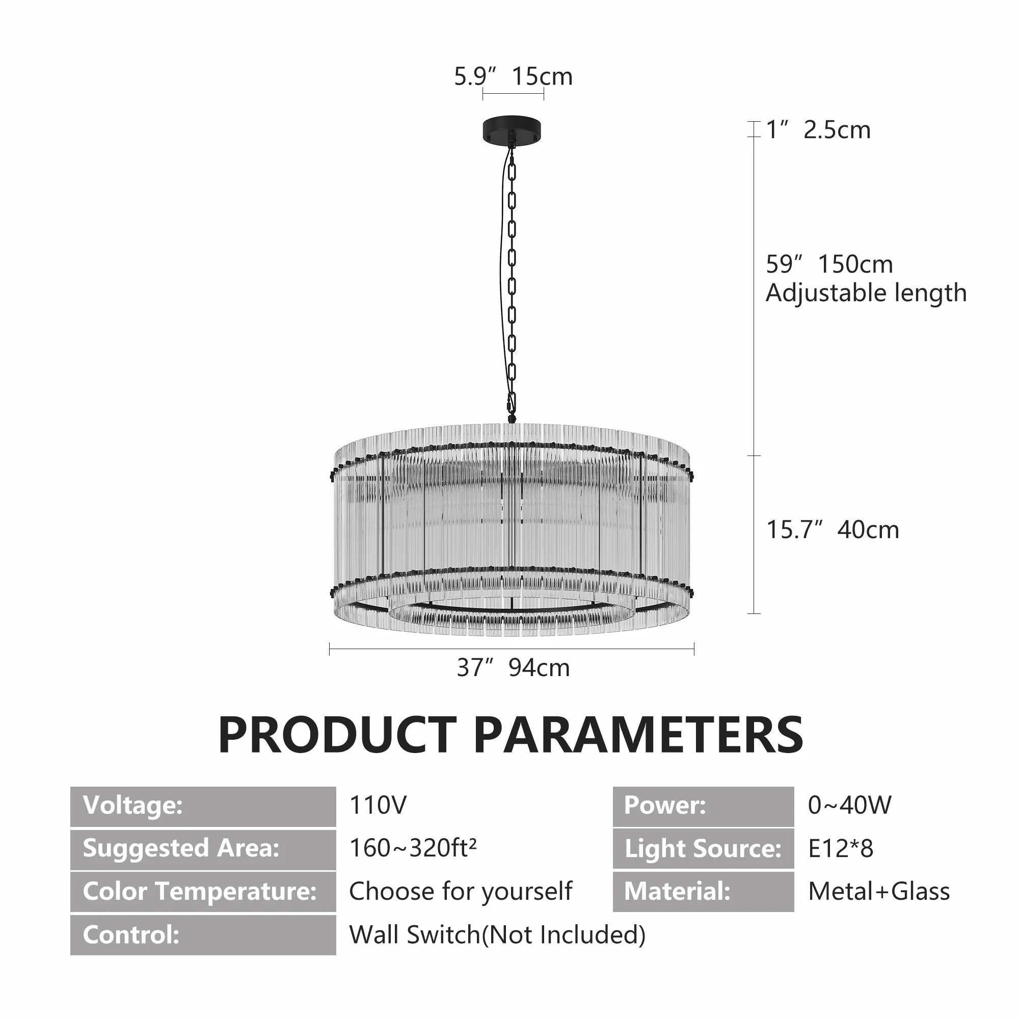 Modern Round Ripple Crystal Chandelier