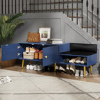 Modern Shoe Storage Entryway Bench with Upholstered Cushion
