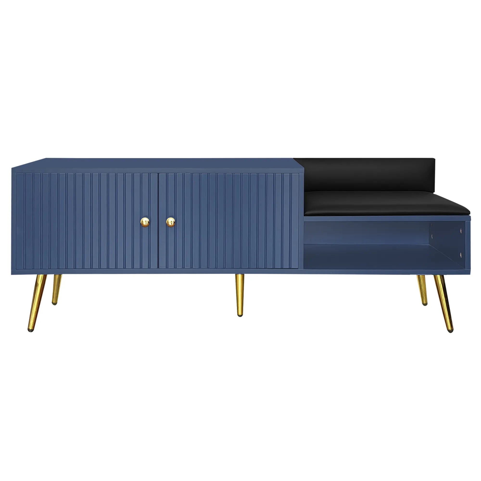 Modern Shoe Storage Entryway Bench with Upholstered Cushion