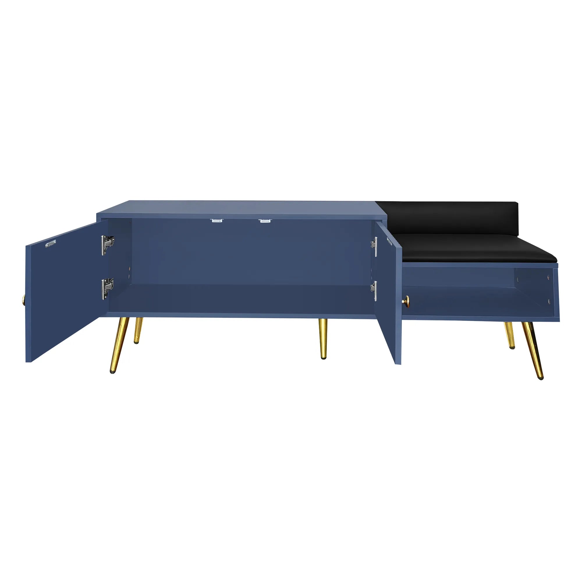 Modern Shoe Storage Entryway Bench with Upholstered Cushion