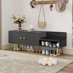 Modern Shoe Storage Entryway Bench with Upholstered Cushion