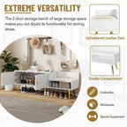 Modern Shoe Storage Entryway Bench with Upholstered Cushion