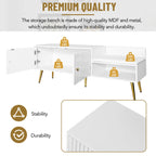 Modern Shoe Storage Entryway Bench with Upholstered Cushion