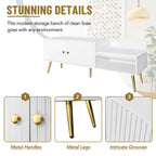 Modern Shoe Storage Entryway Bench with Upholstered Cushion