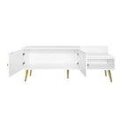 Modern Shoe Storage Entryway Bench with Upholstered Cushion