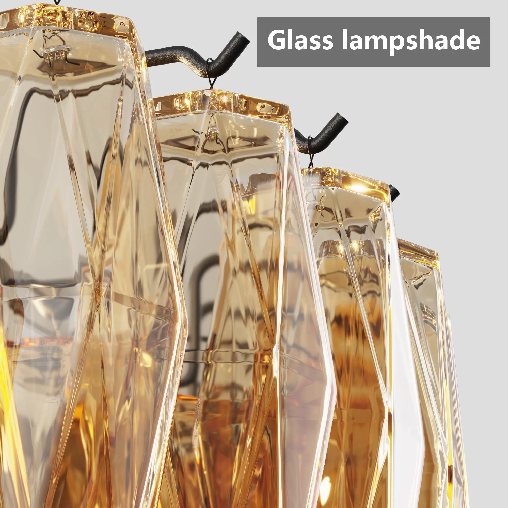 Modern Smoke Glass Round Chandelier