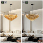 Modern Smoke Glass Round Chandelier