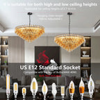 Modern Smoke Glass Round Chandelier