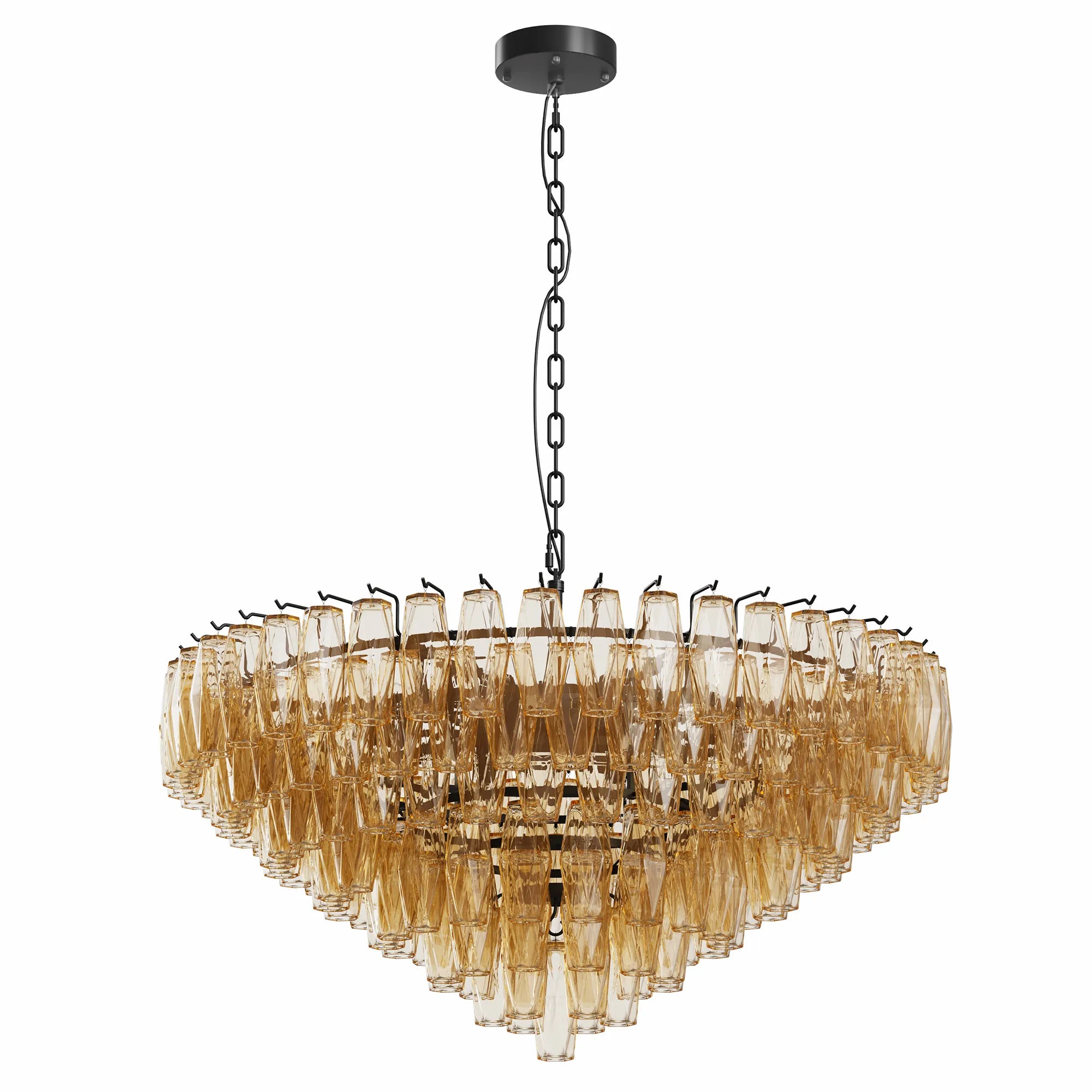Modern Smoke Glass Round Chandelier