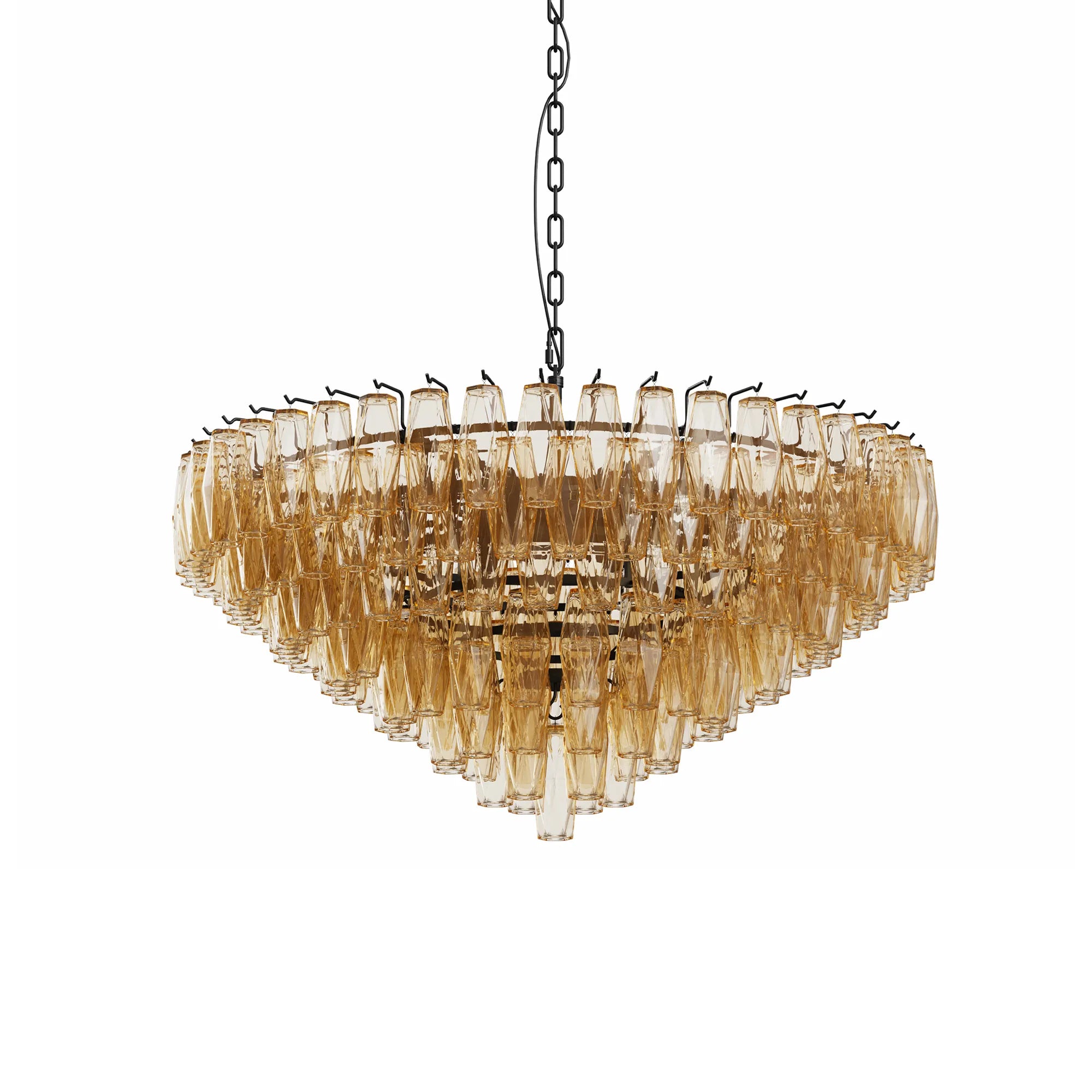 Modern Smoke Glass Round Chandelier