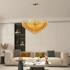 Modern Smoke Glass Round Chandelier