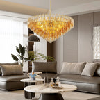 Modern Smoke Glass Round Chandelier
