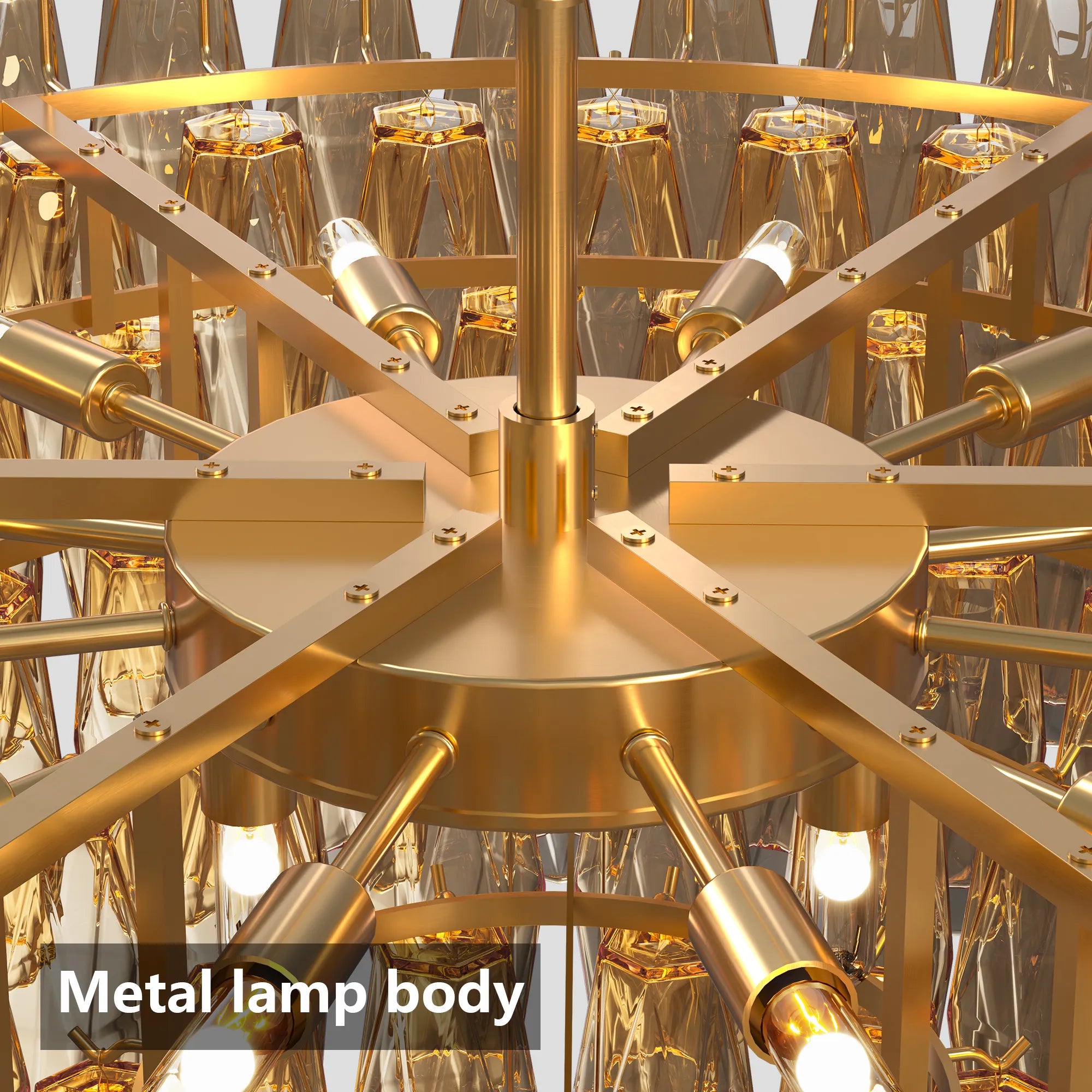 Modern Smoke Glass Round Chandelier