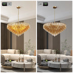 Modern Smoke Glass Round Chandelier