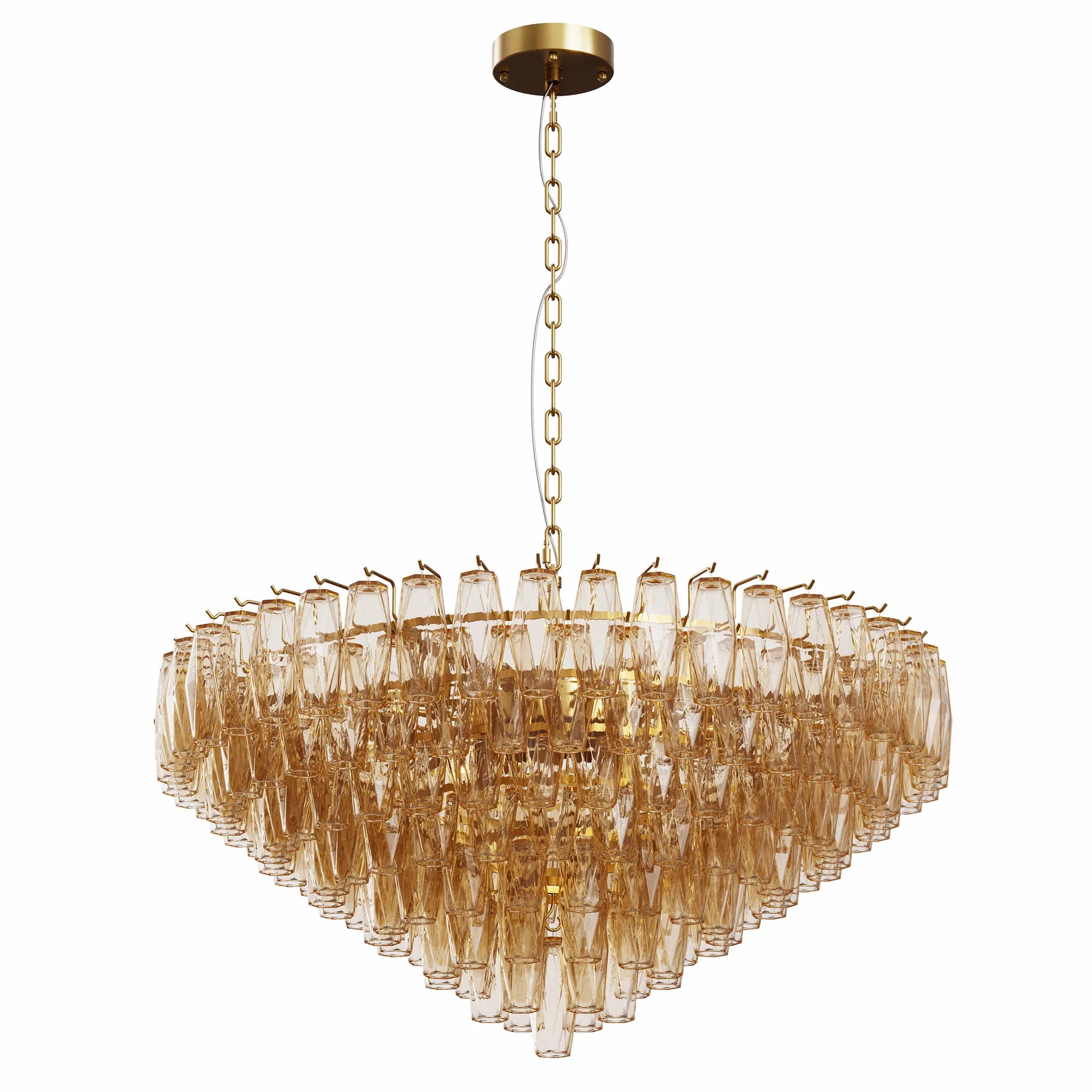 Modern Smoke Glass Round Chandelier