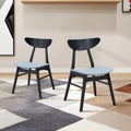 Modern Soft Upholstered Wooden Dining Chairs Set