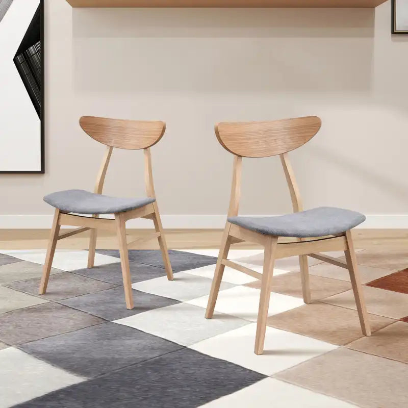 Modern Soft Upholstered Wooden Dining Chairs Set