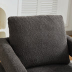 Modern Square Boucle Swivel Accent Chair with Open Back