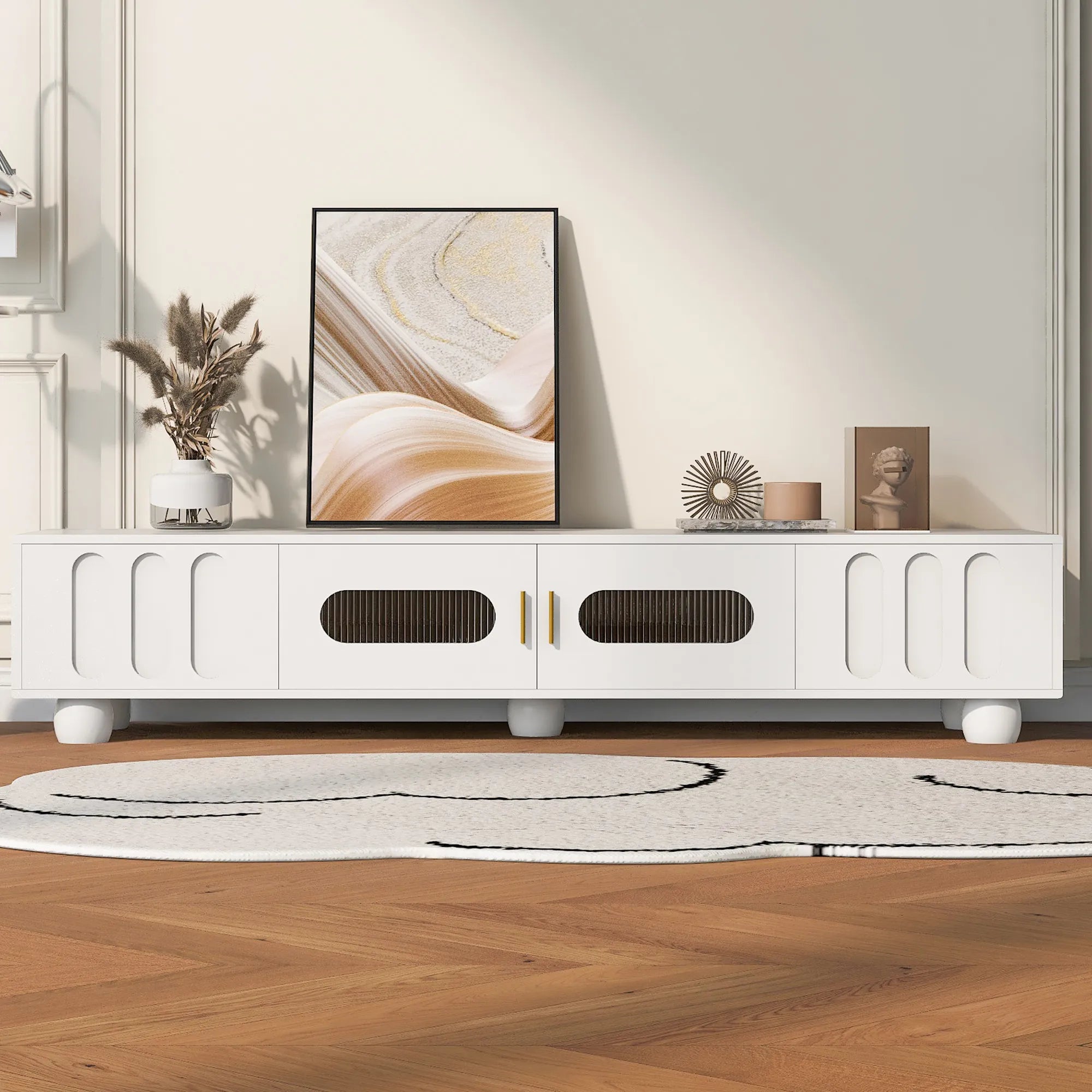 Modern TV Stand Media Console for TVs up to 80 Inches