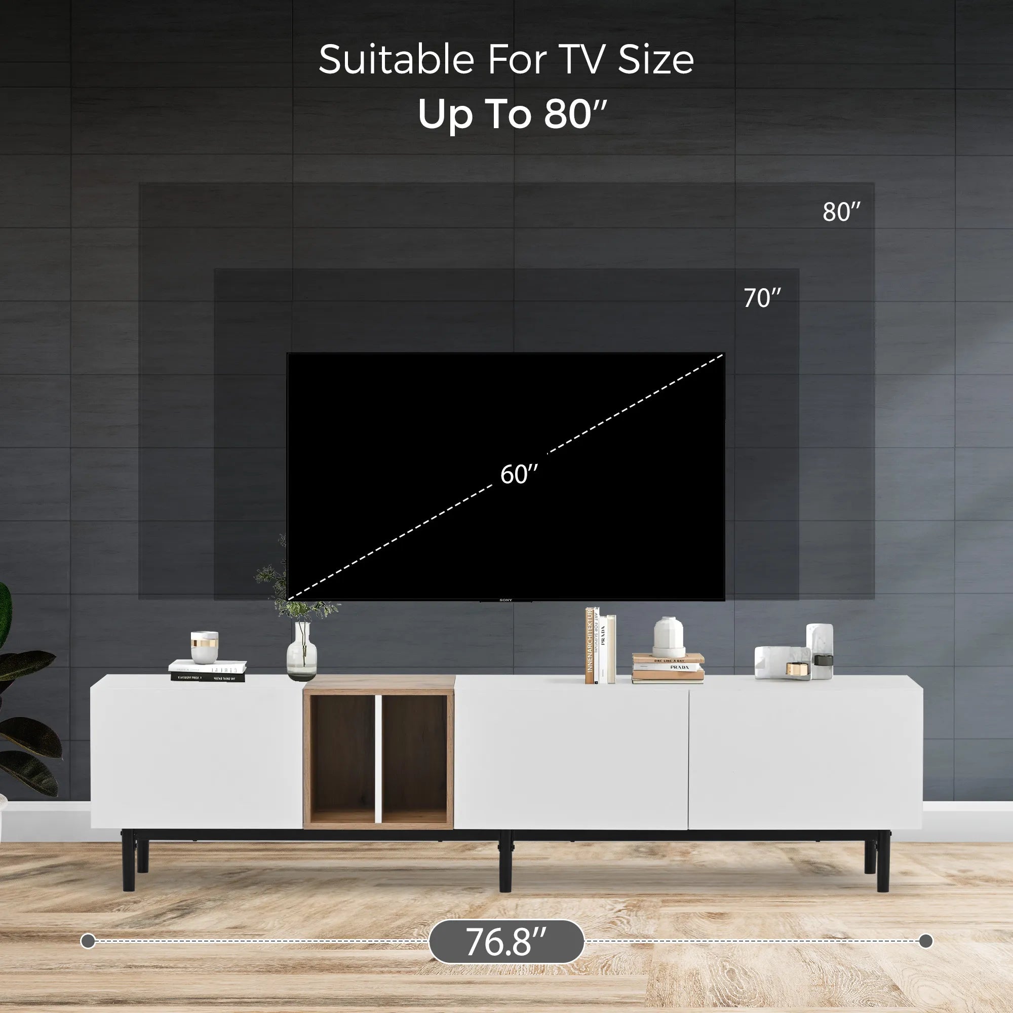 Modern TV Stand Media Console with Large Storage